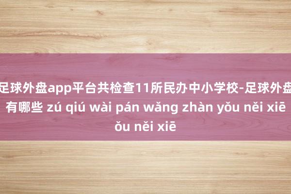 现金足球外盘app平台共检查11所民办中小学校-足球外盘网站有哪些 zú qiú wài pán wǎng zhàn yǒu něi xiē