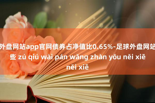 足球外盘网站app官网债券占净值比0.65%-足球外盘网站有哪些 zú qiú wài pán wǎng zhàn yǒu něi xiē